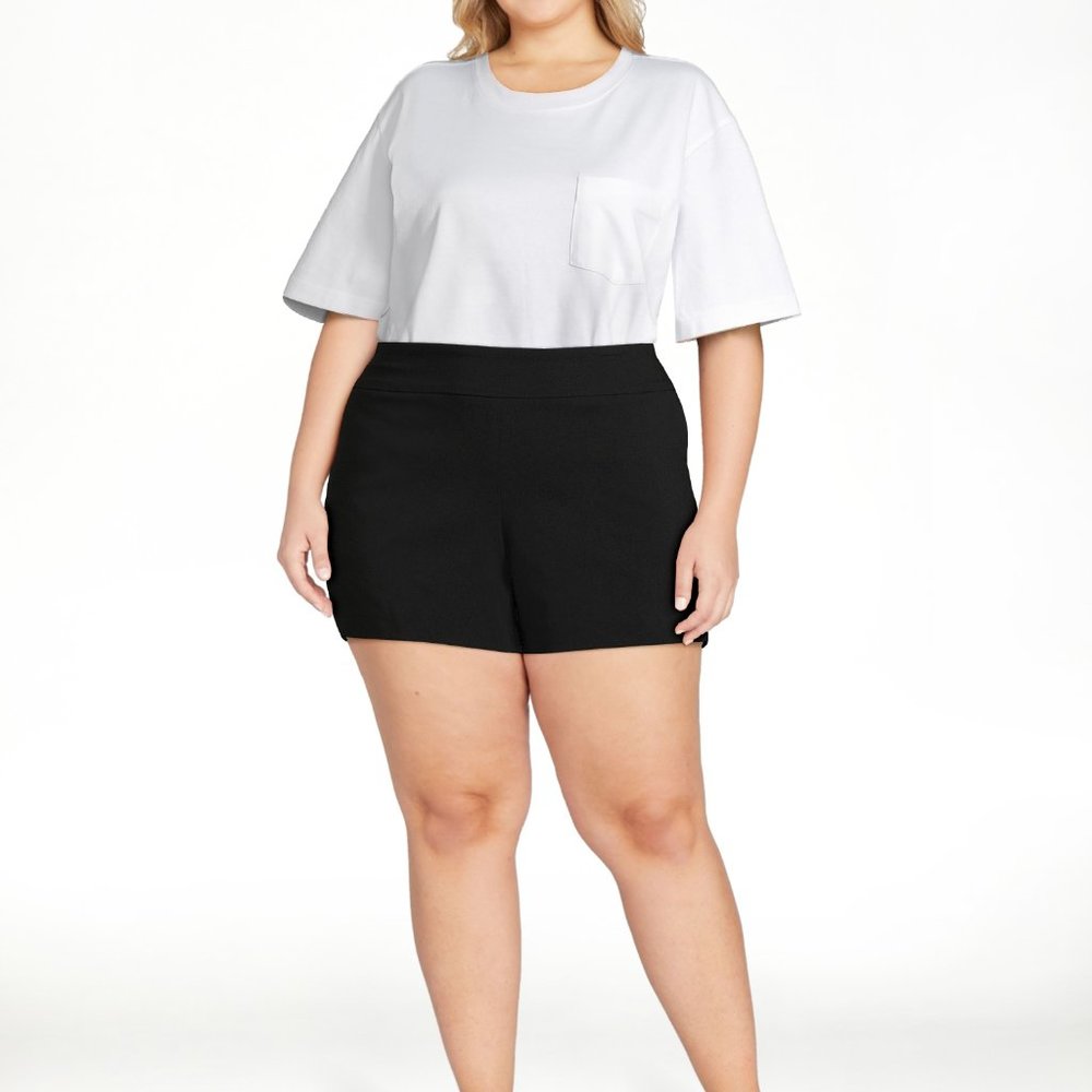 Time and Tru Regular Fit High Rise Flat Front Short (Women's)